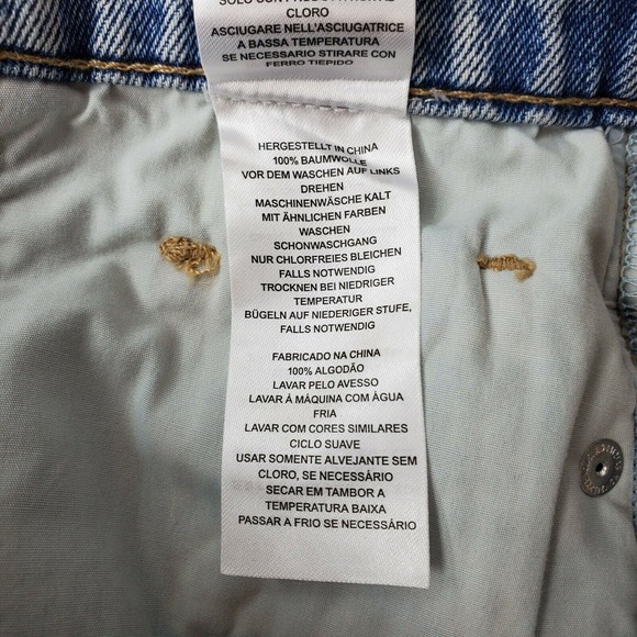 CC - Current Elliott Mini Denim Jean Women 24 Light Wash Blue Raw Hem Frayed NWT - Picture 8 of 8